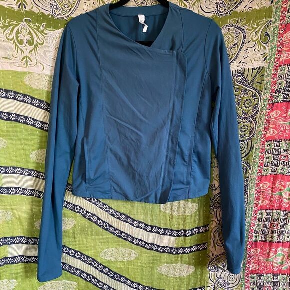 🚨FINAL OFFER Under Armour Dark Teal StudioLux Fitted Moto Jacket Size Medium - Picture 1 of 14